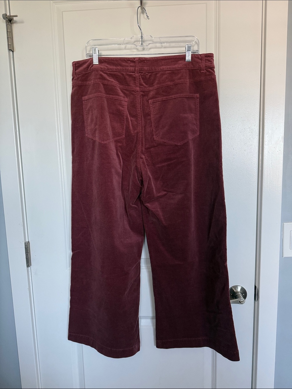 Paige Anessa Corduroy Wide-Leg Pants in Burgundy - Picture 2 of 4